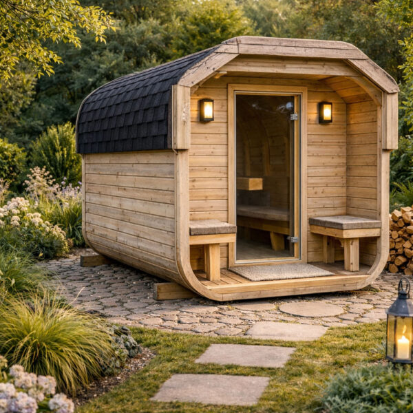 Sauna ogrodowa Quadra z balkonem 250 cm