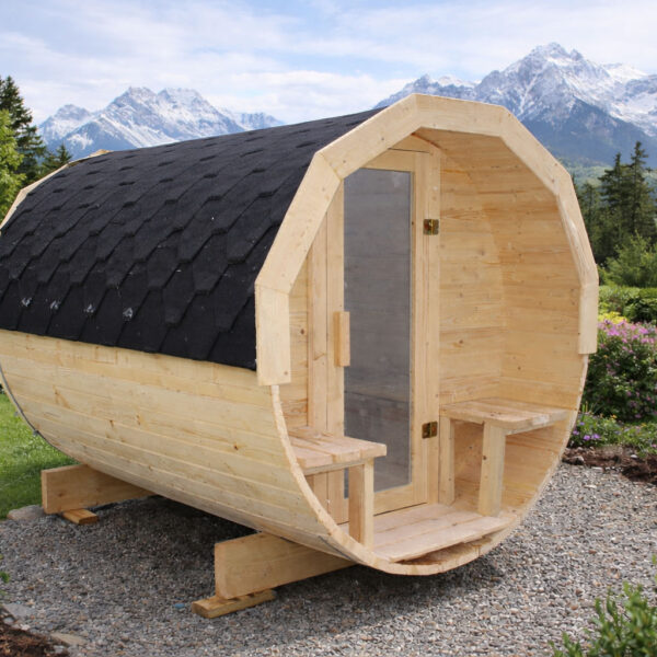 Sauna Ogrodowa Beczka z balkonem 250