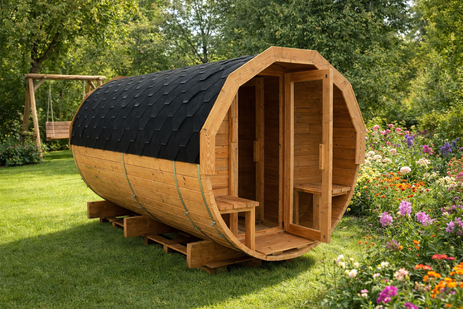 sauna-300-z-balkonem-beczka